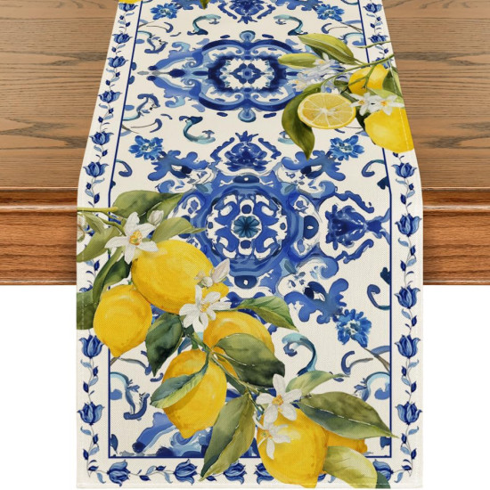 Lemon Pattern Table Runner
